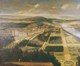 Uitzicht op het Kasteel en de Tuinen van St. Cloud